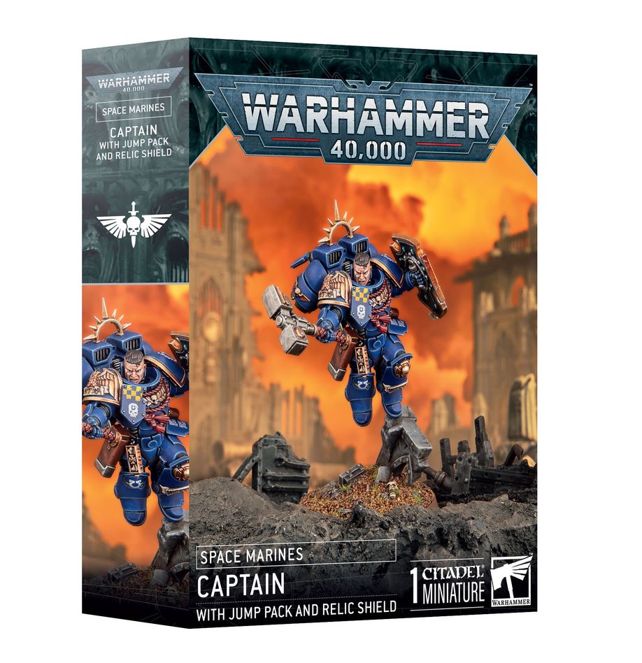 GW - SPACE MARINES : CAPTAIN W/JUMP PACK & RELIC SHIELD